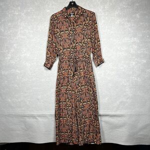 Johnny Was Jumpsuit Women XS Violette Floral V-Neck Wide Leg Cropped Jumper Boho